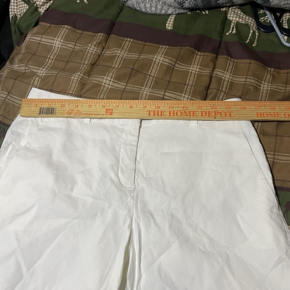 Theory Women's Size 10 White Linen‎ Blend City Shorts - Picture 3 of 8